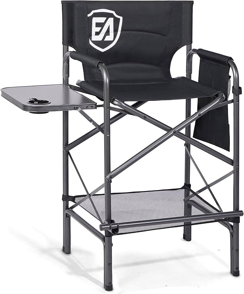 EVER ADVANCED 30.7" Seat Height Directors Chair for Makeup Artist with Side Table Easy Get in Out... | Amazon (US)