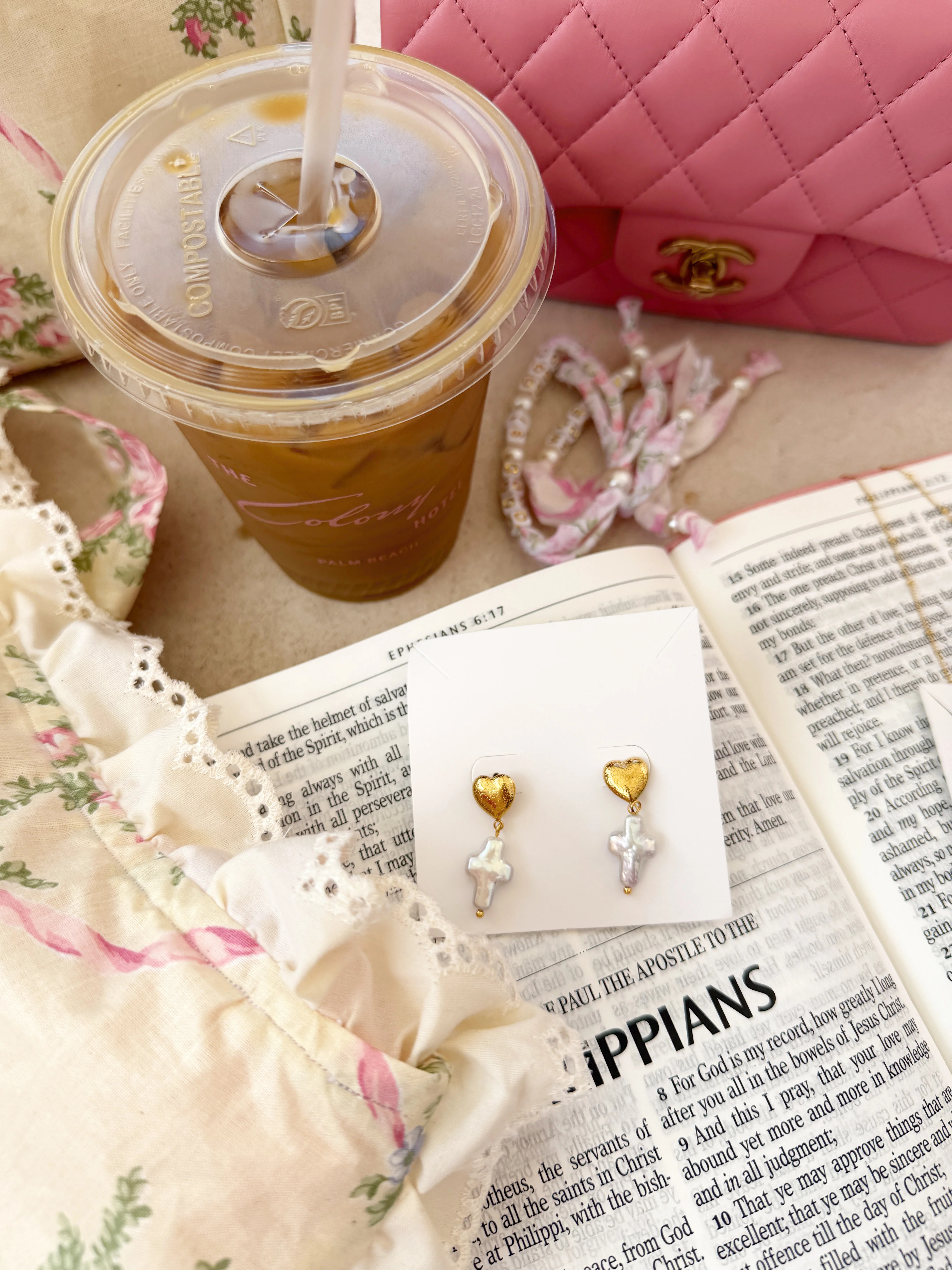 The Meghan Pearl Cross Earrings | Shop Your Darling Style