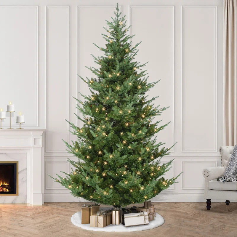 Gracijus 9' Lighted Artificial Green Spruce Christmas Tree | Wayfair North America