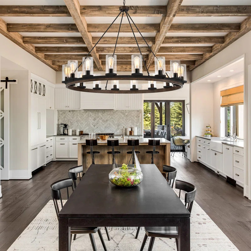 Pivot 16 - Light Dimmable Wagon Wheel Chandelier | Wayfair North America