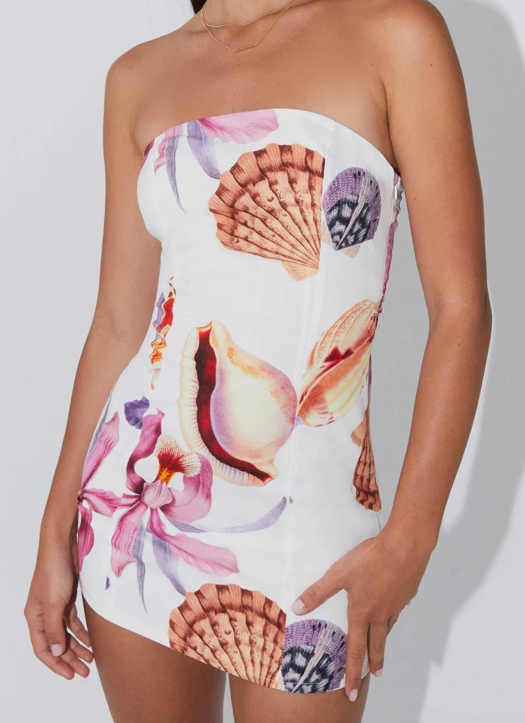 Peppermayo Exclusive -  Freya Linen Mini Dress - Seaside Bouquet | Peppermayo (Global)