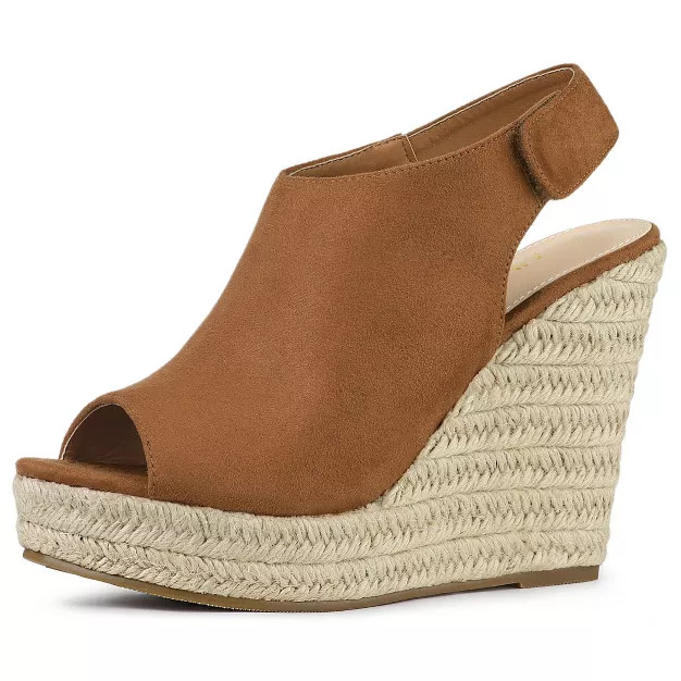 Allegra K Women's Espadrille Platform Heeled Wedges Sandals | Target