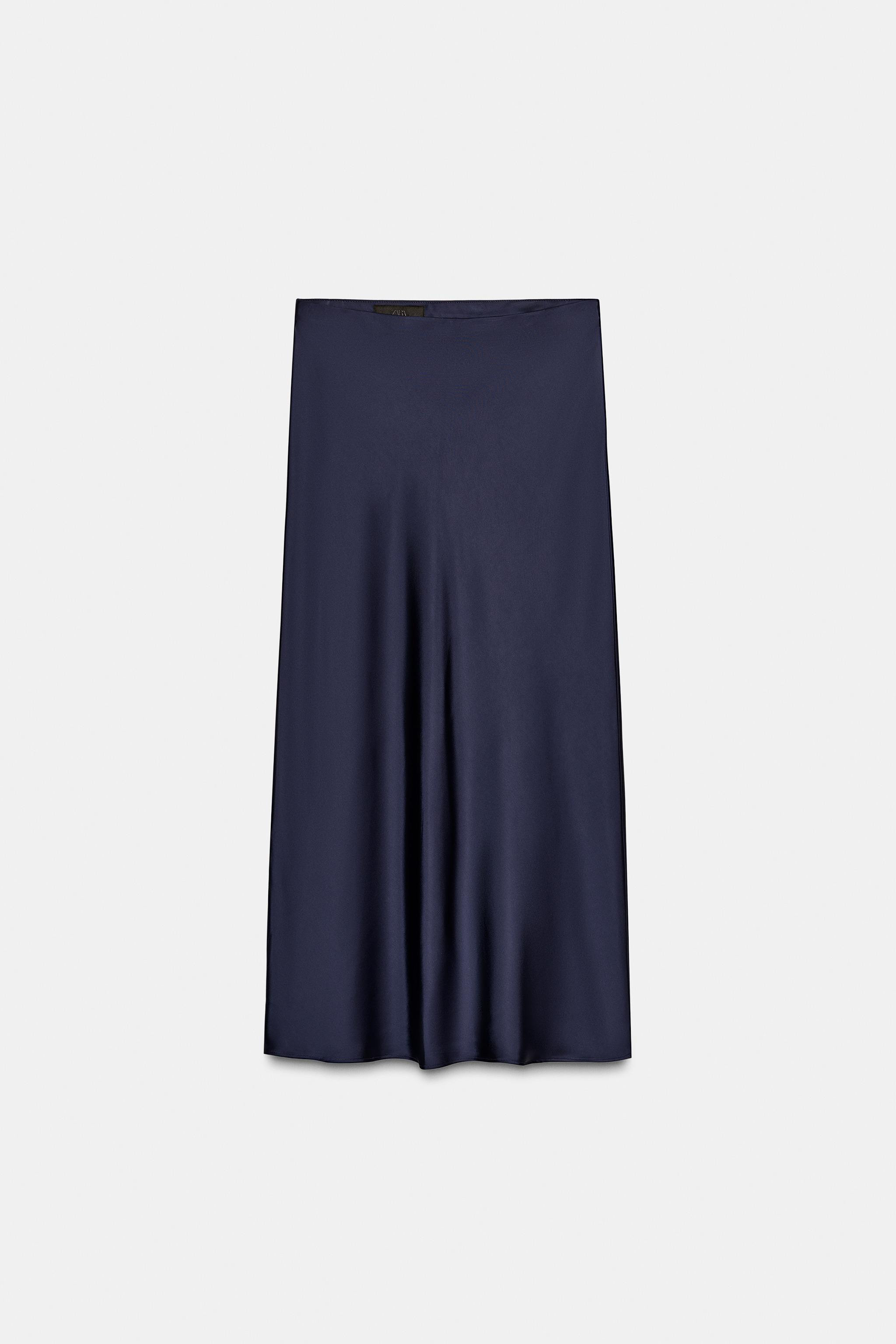 SATIN EFFECT MIDI SKIRT | Zara US