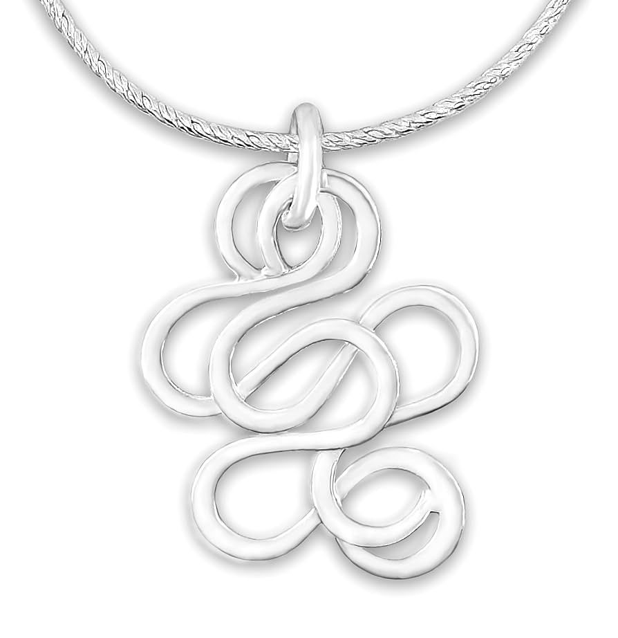 SS Swirl 925 Sterling Silver Necklace For Women Trendy, Monogram Silver Pendant Necklaces, Boho N... | Amazon (US)