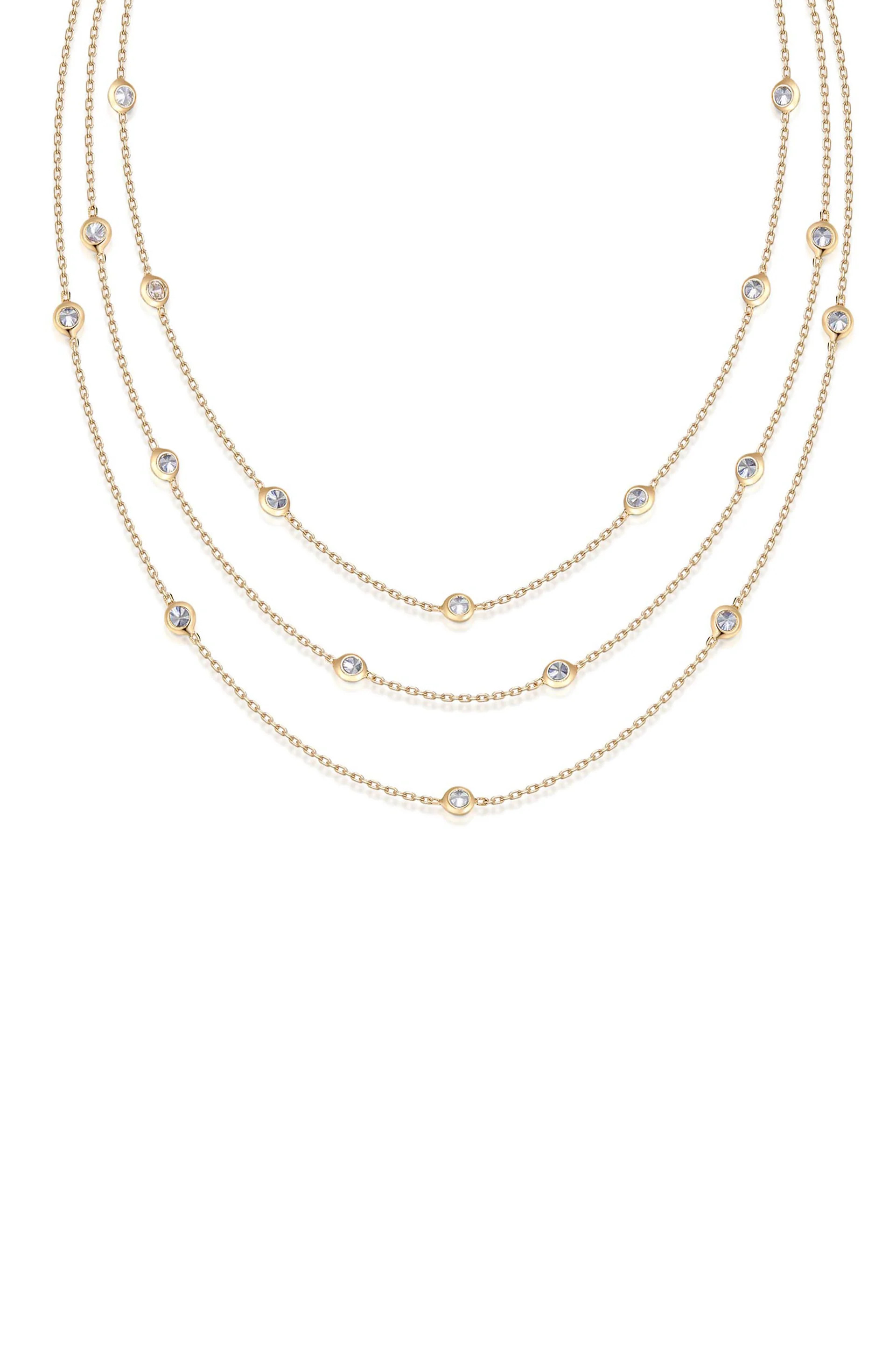 Crystal Dot Layered Necklace | Ettika