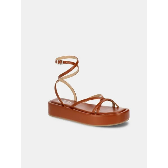 Scoop Women's Platform Strappy Sandals with Adjustable Strap - Walmart.com | Walmart (US)