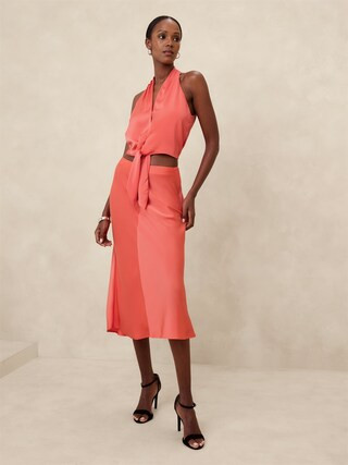 Tie-Front Cropped Top | Banana Republic Factory