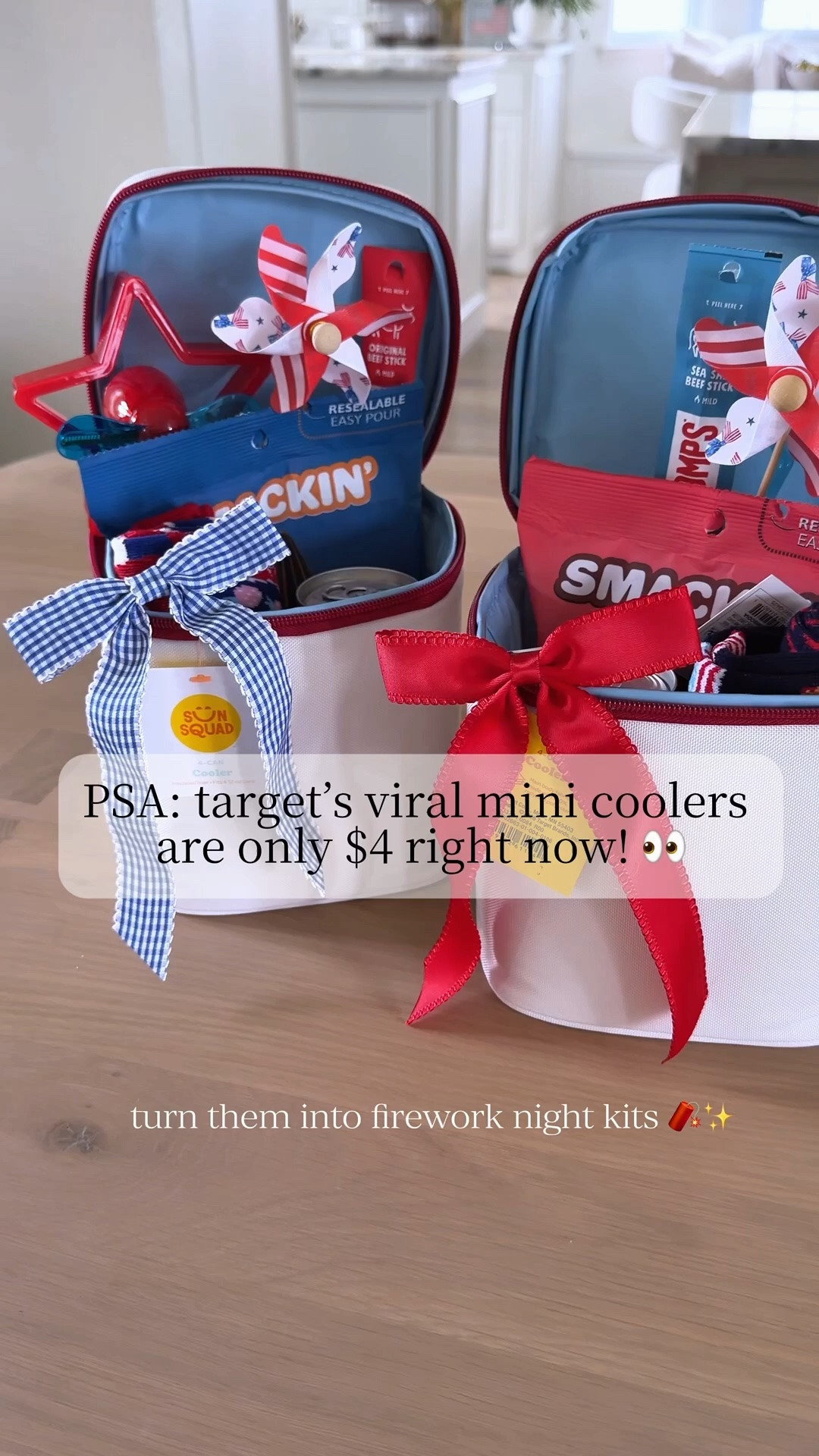 🚨 these viral target mini coolers are on sale for just $4!
i turned mine into little firework night kits, and they would be so cute for fireworks, pool nights, backyard bbqs, or summer parties. ❤️🤍💙
linked before they’re gone! 🎆

#LTKSeasonal #LTKHome #LTKSaleAlert