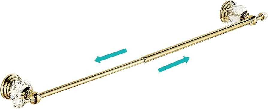 WOLIBEER Polished Gold Towel Bar,Crystal Towel Holder Adjustable Towel Rack Expandable Rail Bathr... | Amazon (US)
