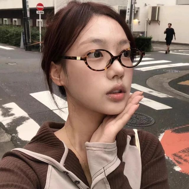 Korea Retro ovale Brille Rahmen Frauen schöne ins keine Make-up einfache Brille Männer Brillen niedlichen dekorativen Computer Brille | AliExpress (US)