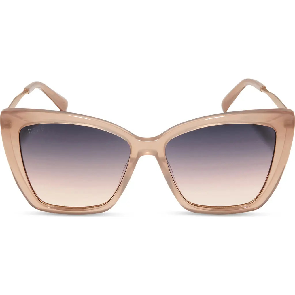 DIFF Becky II 56mm Cat Eye Sunglasses in Taupe/Twilight Gradient at Nordstrom | Nordstrom