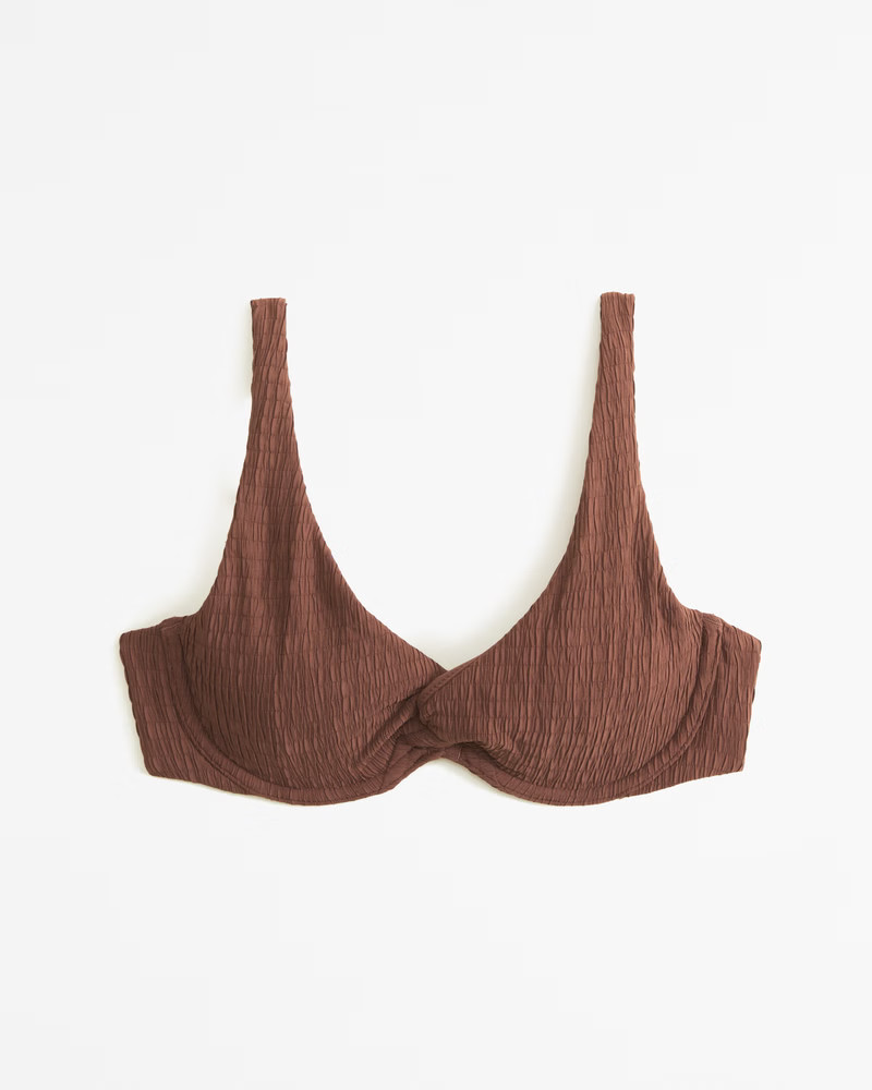 Wide Strap Twist Continuous Underwire Bikini Top | Abercrombie & Fitch (US)