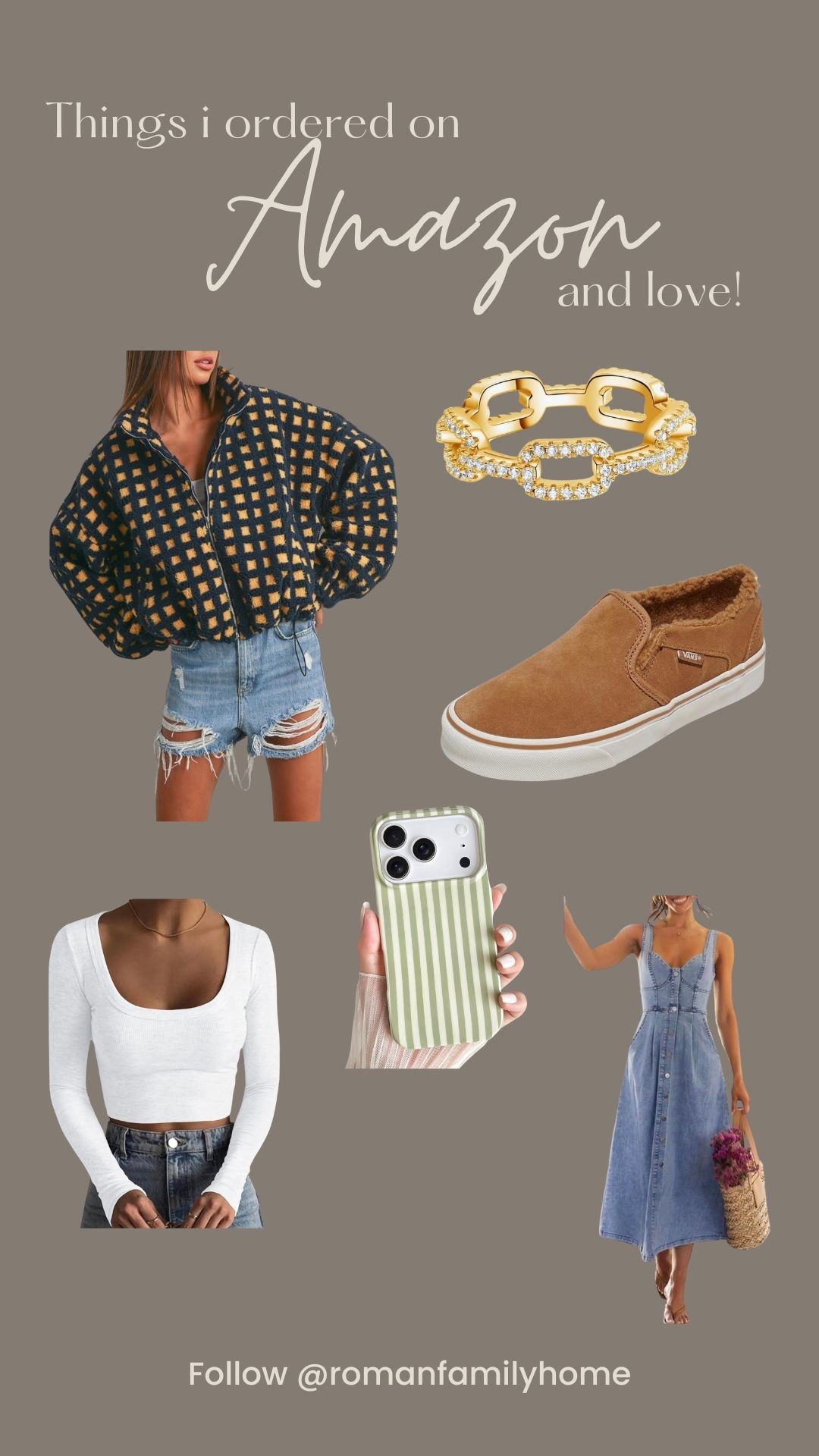 Amazon finds this week!!

Jacket - TTS but I ordered up for a baggy fit
Cropped long sleeve - order one size up
Dress - TTS