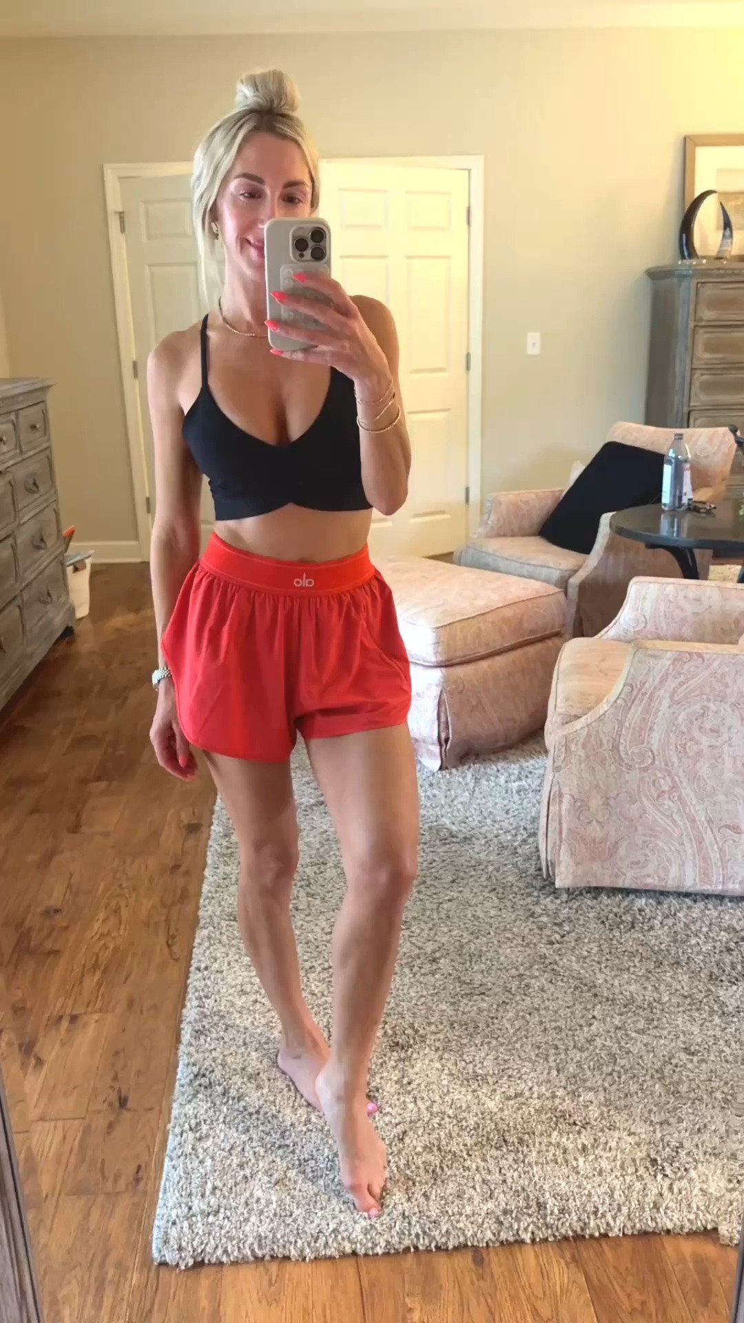 Sunday = comfy ☁️
@aloyoga shorts + sports bra on repeat 🖤

#LTKmomlife #LTKActive #LTKOver40