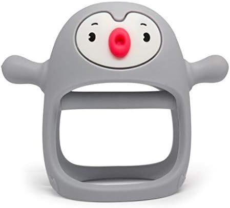 Smily Mia Penguin Infant Soothing Toys for 0-6Month Babies, Hand Wear Pacifier, Light Greyht | Amazon (US)