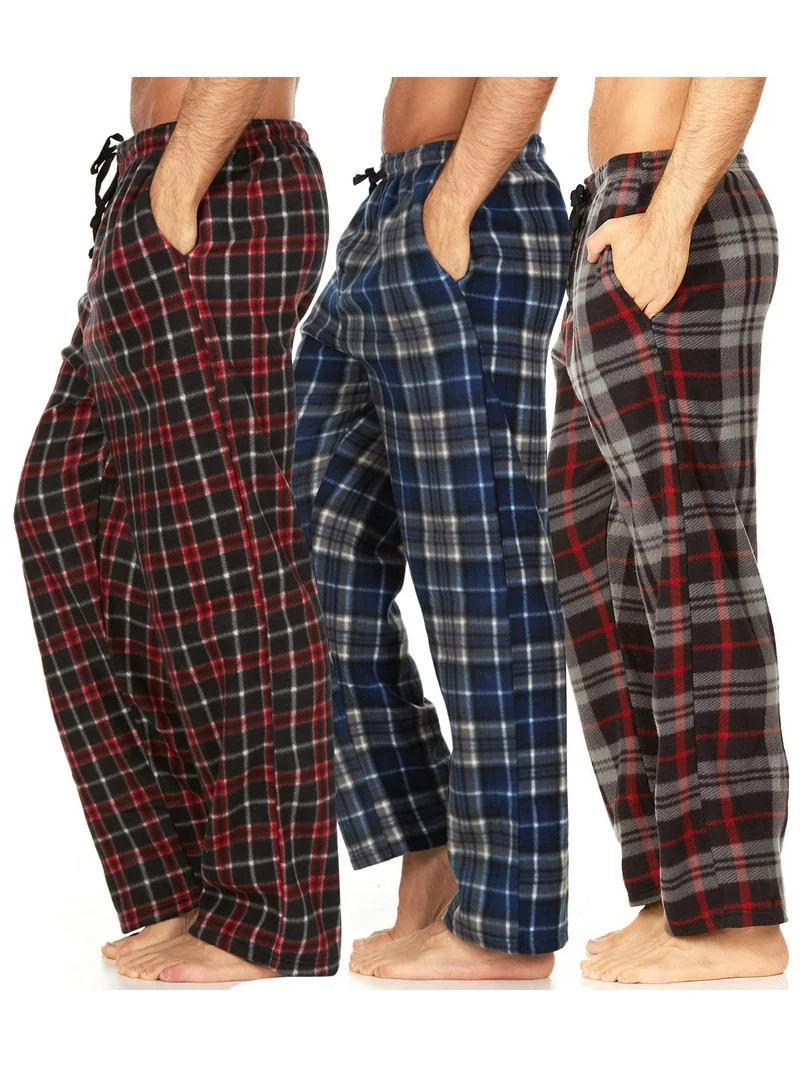 DARESAY Mens 3 Pack Pajama Pants for Men, Microfleece Pajama Pants, Men's Pajamas, Sleep pants wi... | Walmart (US)