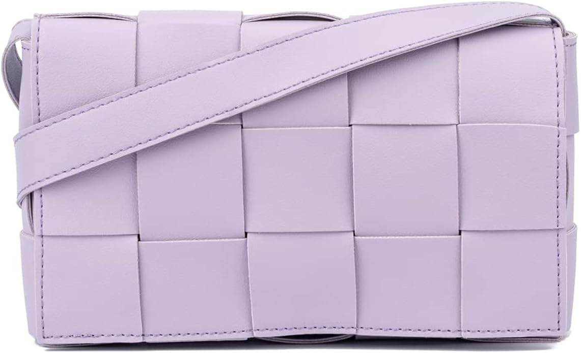 Olivia Miller Women's Fashion Ainsly Woven Faux PU Leather w Front Flap, Small Cassette Crossbody... | Amazon (US)