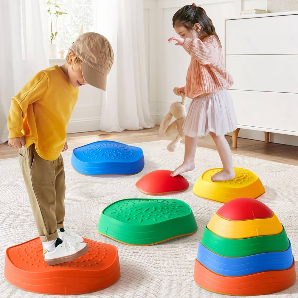 Tiny Land Stepping Stones for Kids, 5pcs Non-Slip Toddler Stepping Stones, Sensory Stepping Stone... | Amazon (US)