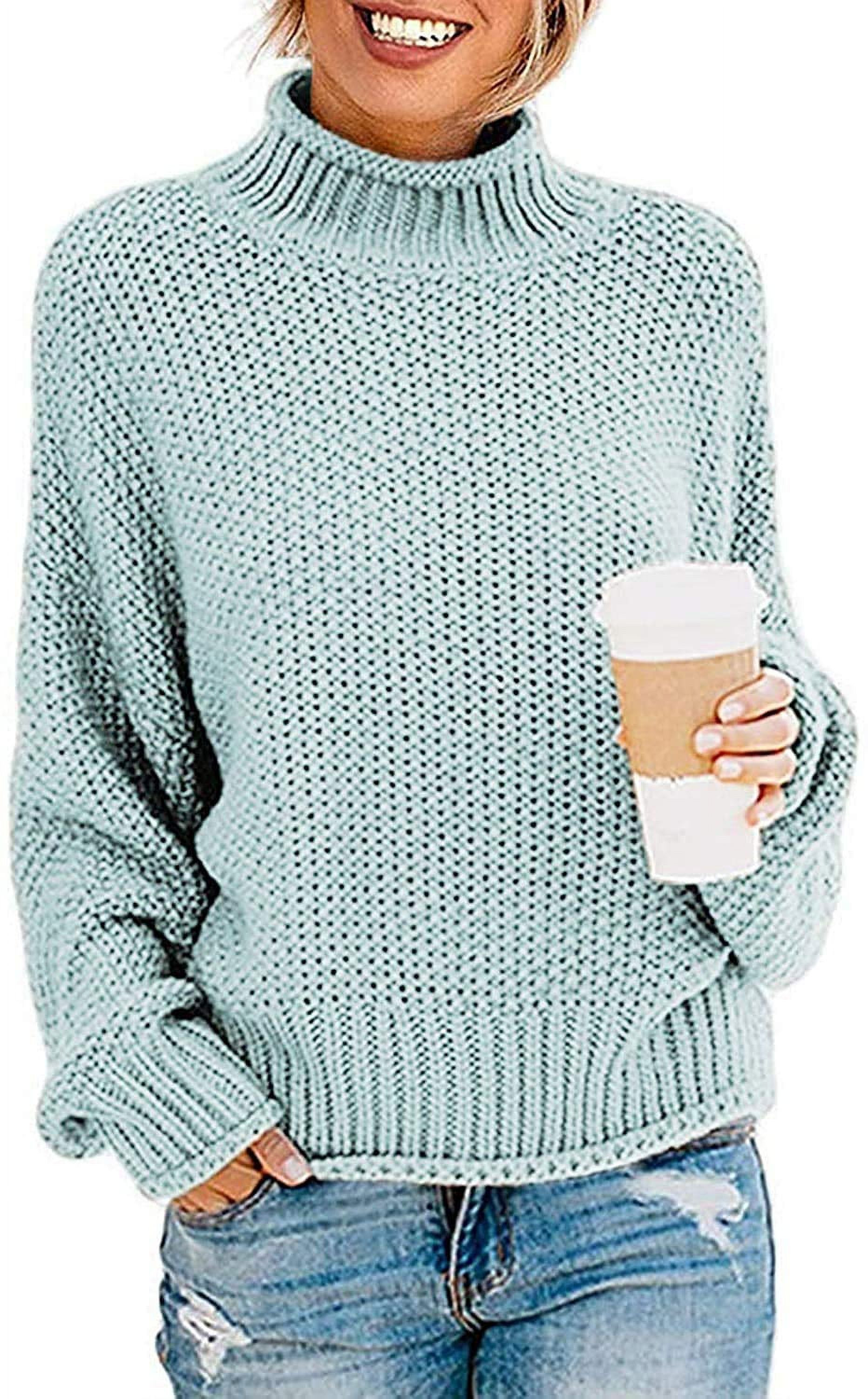 Women’s Turtleneck Knit Sweater Long Sleeve Soft Classic Fit Pullover Tops,S | Walmart (US)