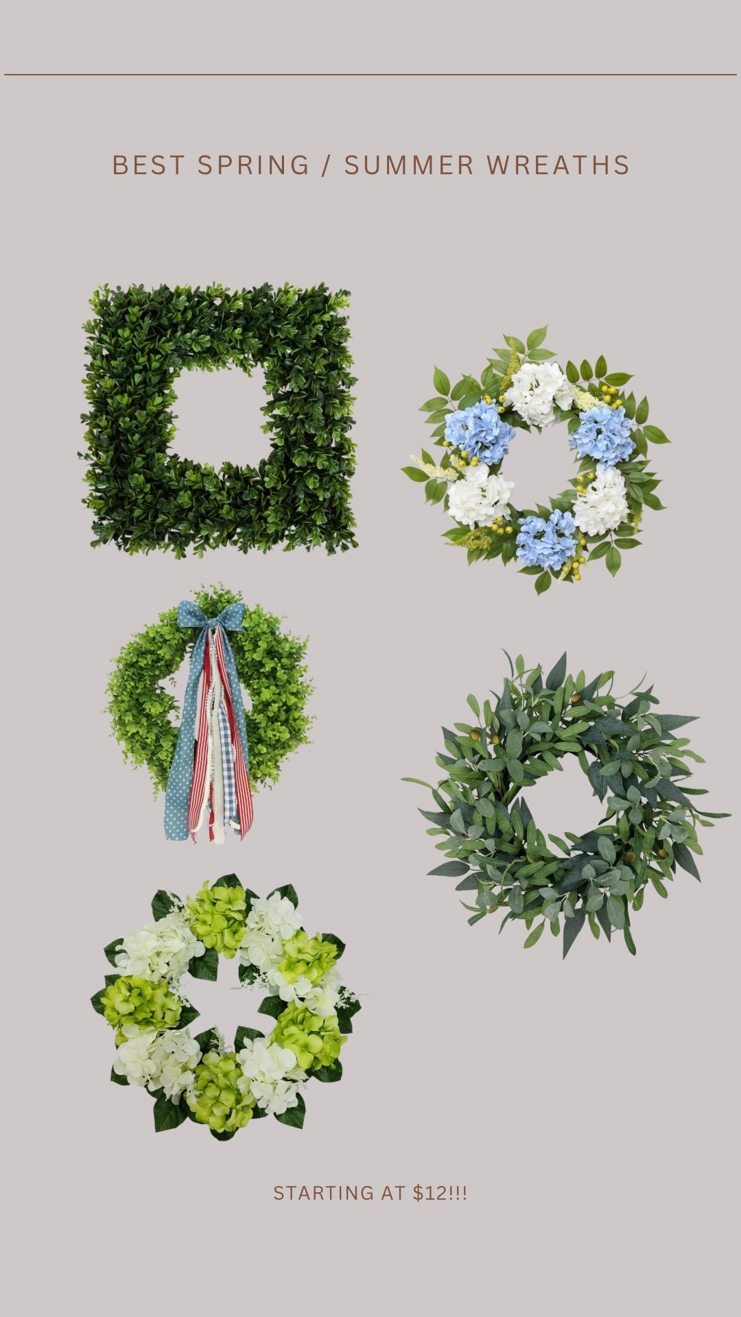 Best of @walmart spring / summer wreaths!! Starting at only $12 😍 #walmart #walmartpartner