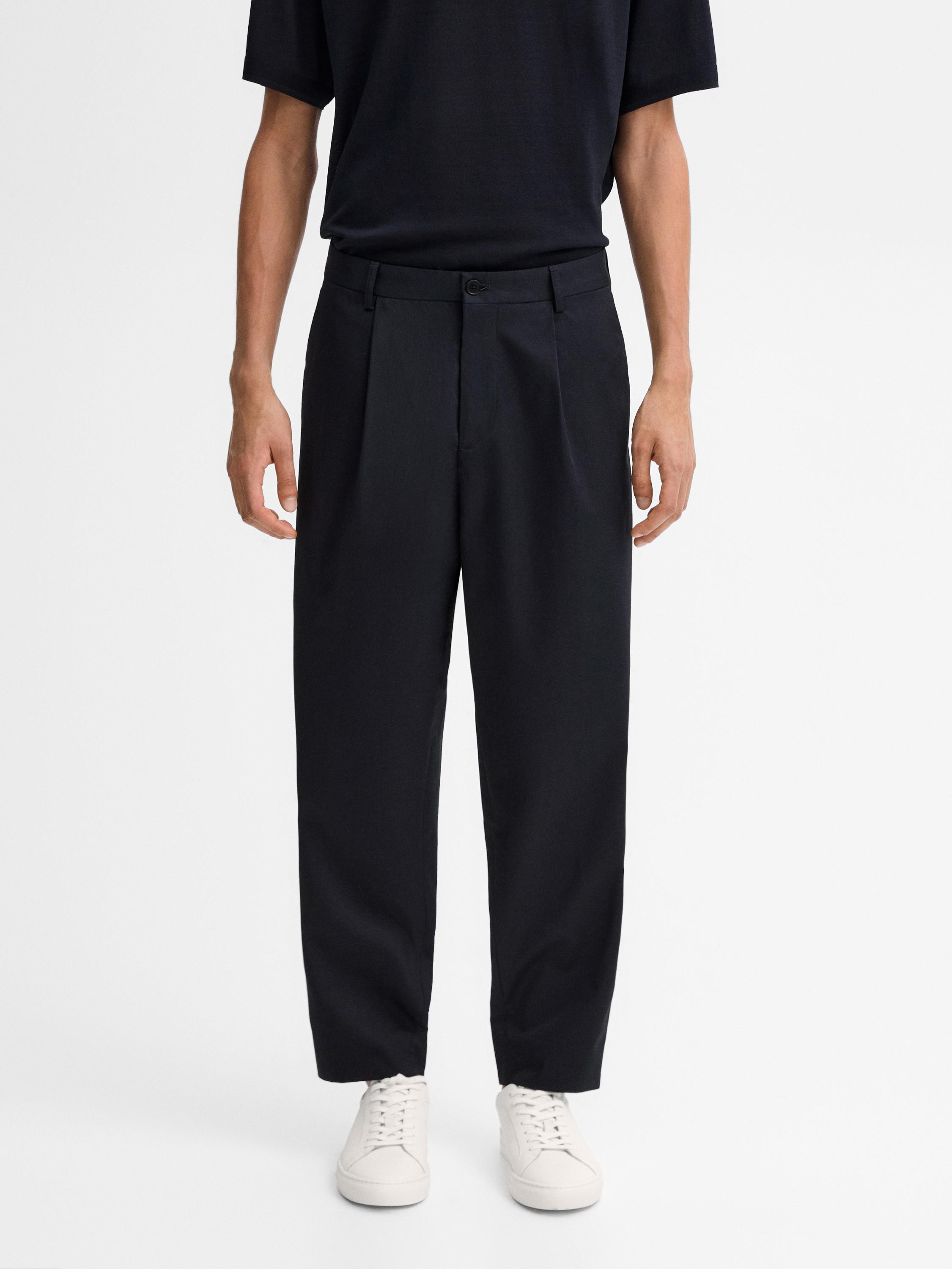 Hose Wide-Fit Baumwolle - Studio  79,95 € Weites Bein. Bund mit Gürtelschlaufen . Hinter Stoff... | Massimo Dutti DE