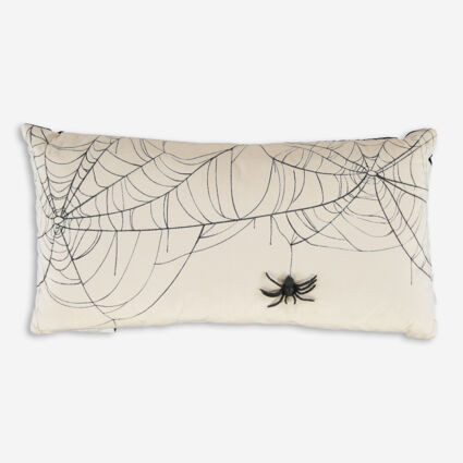 Beige Spider Web Cushion 66x35cm | TK Maxx