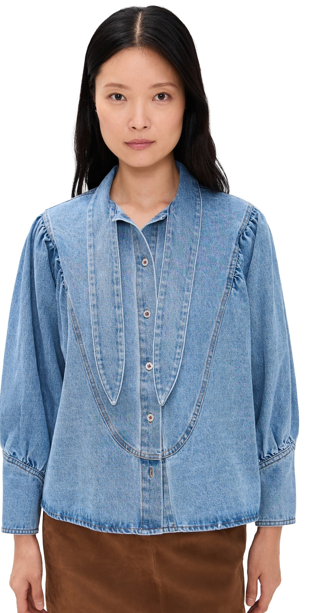 Hunter Bell Odessa Shirt Vintage Denim XL | Shopbop
