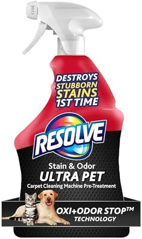 Resolve Ultra Pet Odor and Stain Remover Spray – Carpet Cleaner for Cat and Dog Urine and Poop,... | Amazon (US)