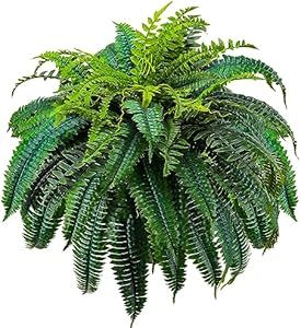 Large Fake Boston Ferns, 88 Branches Artificial Ferns, Faux Fern Plants for Home, Office, Garden ... | Amazon (US)