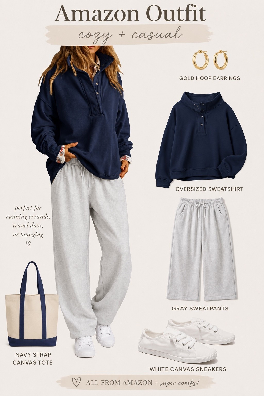 Cozy, comfy, and easy to throw on. This Amazon outfit is perfect for running errands, travel days, coffee runs, or just lounging at home. I love the oversized sweatshirt paired with the fleece-lined sweatpants and classic white sneakers. Such an easy everyday look you’ll keep reaching for.

#LTK #LTKStyle #AmazonFinds #AmazonFashion #CozyStyle #CasualOutfit #EverydayStyle #TravelOutfit #ComfyStyle #FallFashion #AmazonFavorites

#LTKdayinmylife #LTKgrwm