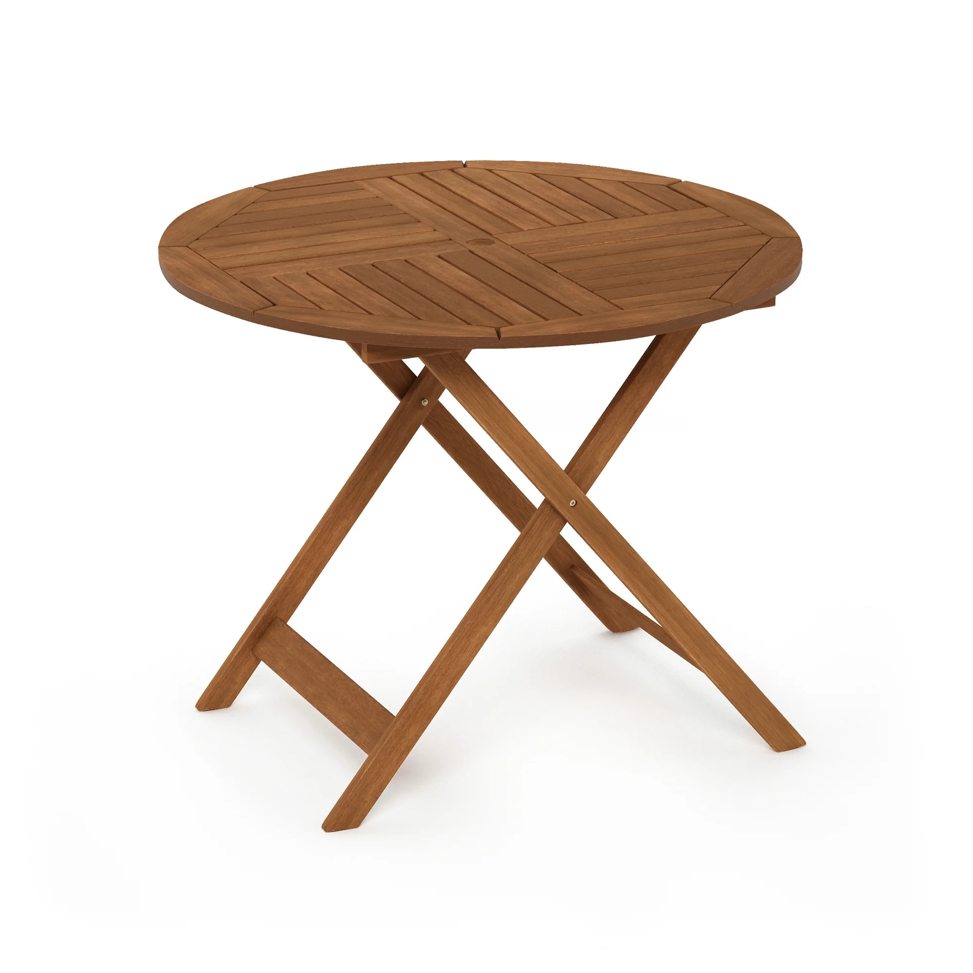 Furinno Tioman Outdoor Hardwood Sunlight Folding Table with Umbrella Hole - Walmart.com | Walmart (US)