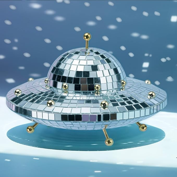 UFO-Shaped Disco Ball for Room Decor Mirror Decorations for Table, Desk, Home, Party, Bar, Disco ... | Amazon (US)