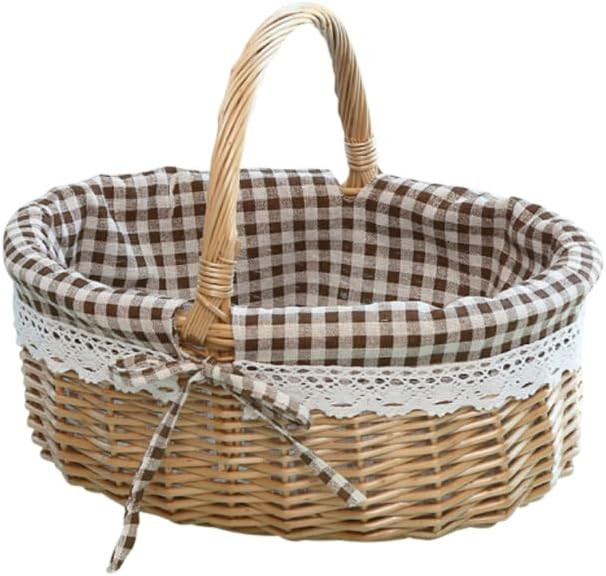 Ciieeo Handwoven Picnic Basket Removable Lining Picnic Storage Basket for Storage and Decoration | Amazon (US)