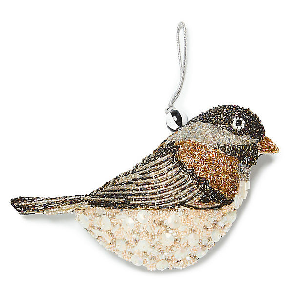 MacKenzie-Childs Sparrow Bird Beaded Ornament | MacKenzie-Childs