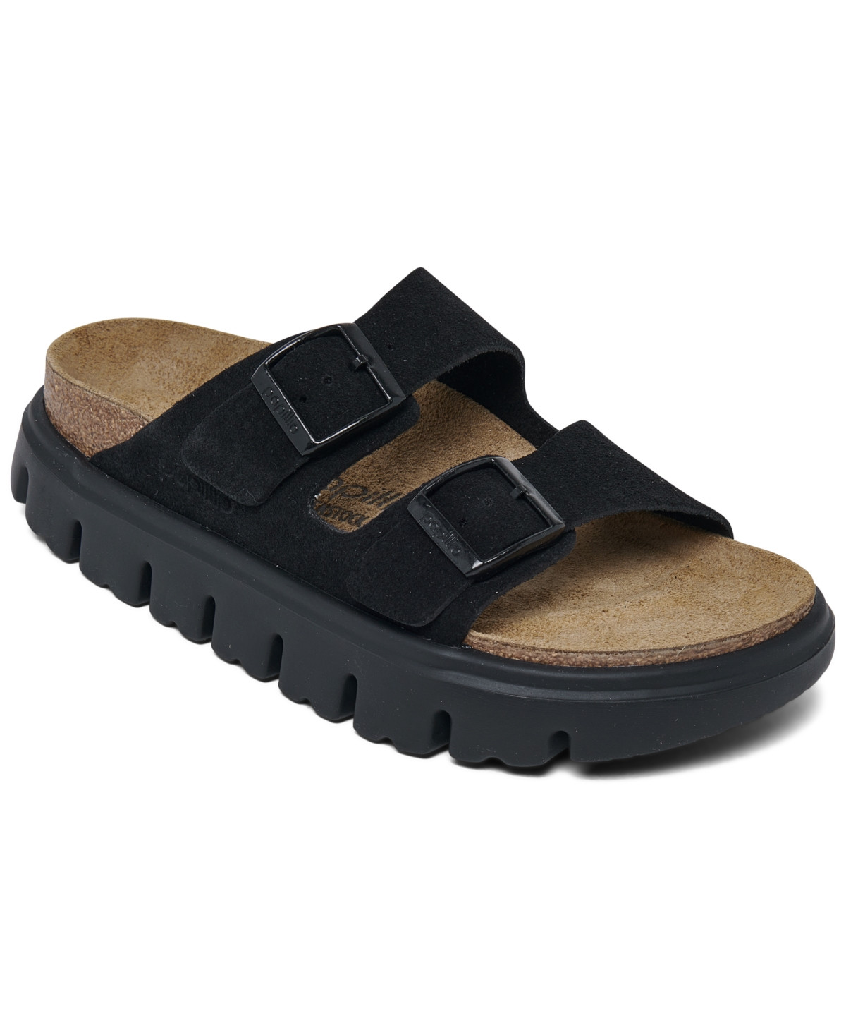 Papillio by Birkenstock Women's Arizona Chunky Suede Leather Platform Sandals from Finish Line - Black | Macy's