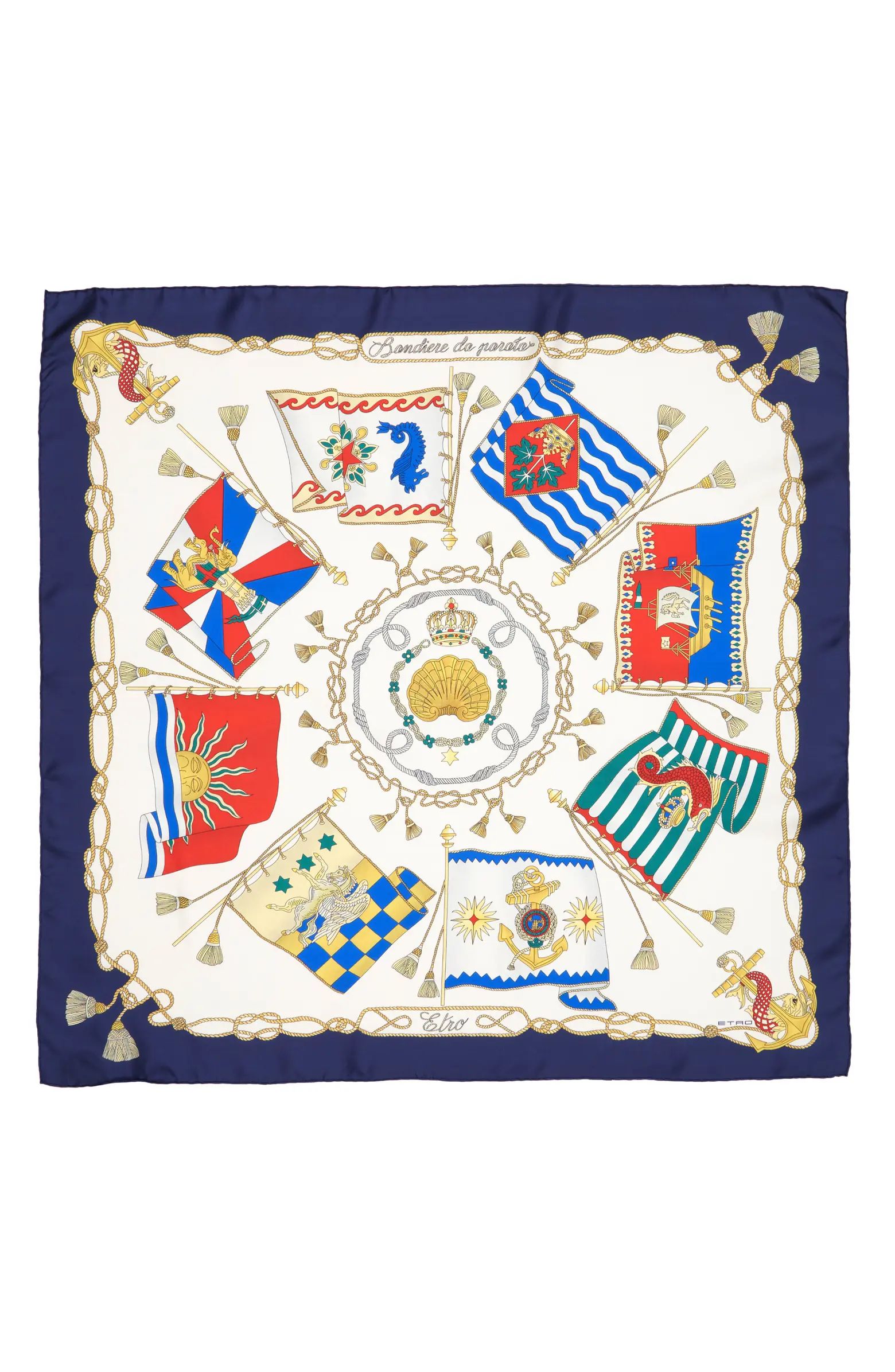 Etro Jodhpur Nautical Flag Print Silk Twill Scarf | Nordstrom | Nordstrom