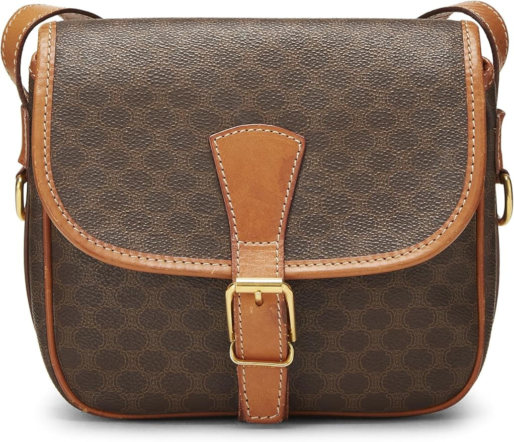 Amazon.com: Céline, Pre-Loved Brown Coated Canvas Macadam Shoulder Bag, Brown : Luxury Stores | Amazon (US)