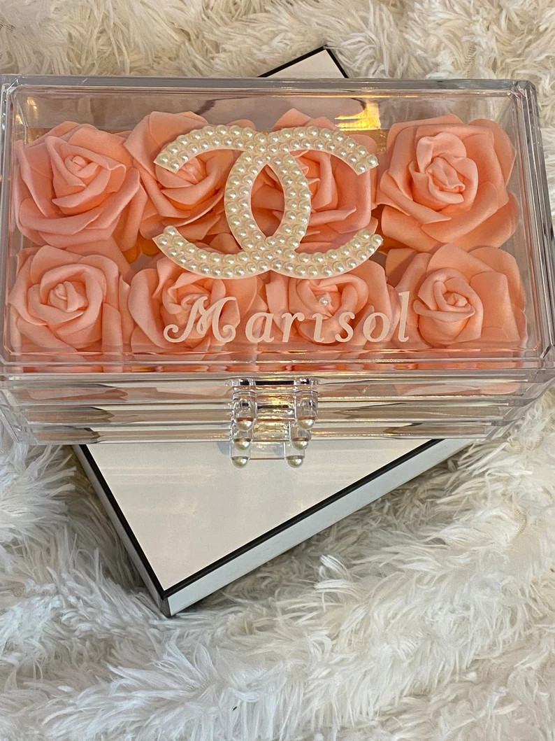 Acrylic makeup brushes, makeup, makeup organizer. | Etsy (US)