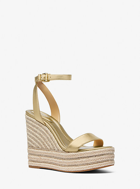 Leighton Leather Wedge Sandal | Michael Kors US