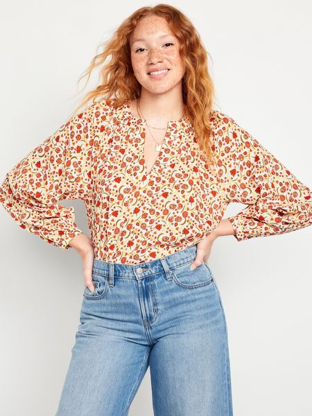 Long-Sleeve Floral Top for Women | Old Navy (US)