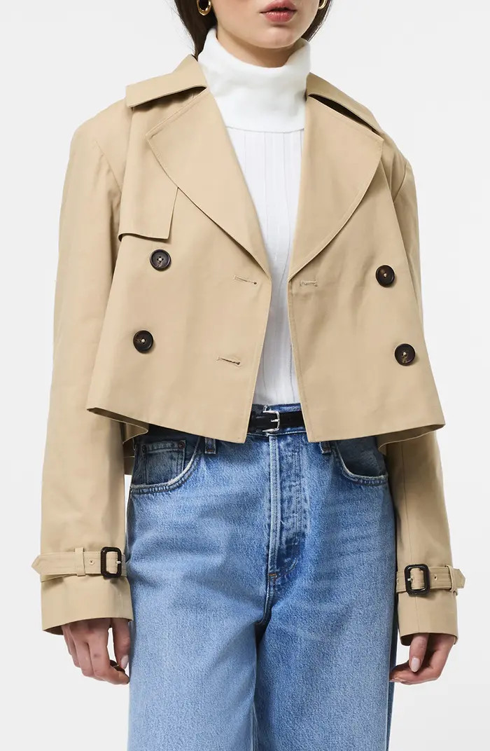 Crop Cotton Twill Trench Coat | Nordstrom
