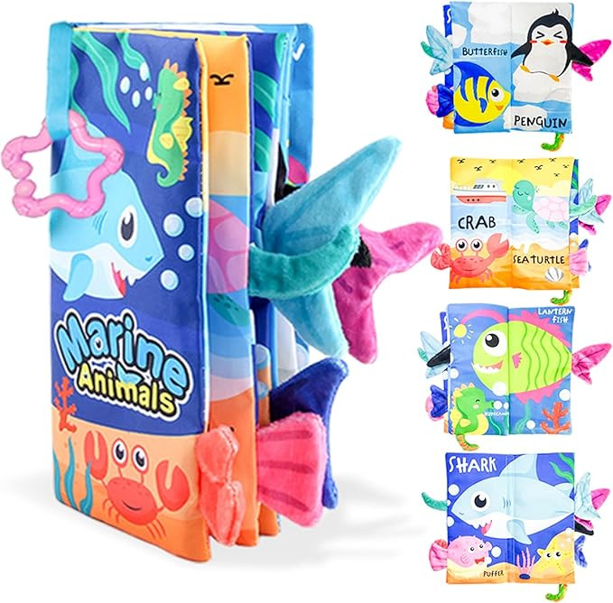 TUOWITA Baby Books 0-6 Months, Touch and Feel Books for Infants, Cloth Tails Books for Babies New... | Amazon (US)