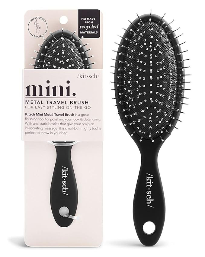 Kitsch Mini Hair Brush for Women with Thick Hair - Travel Hair Brush for Men | Paddle Brush for C... | Amazon (US)