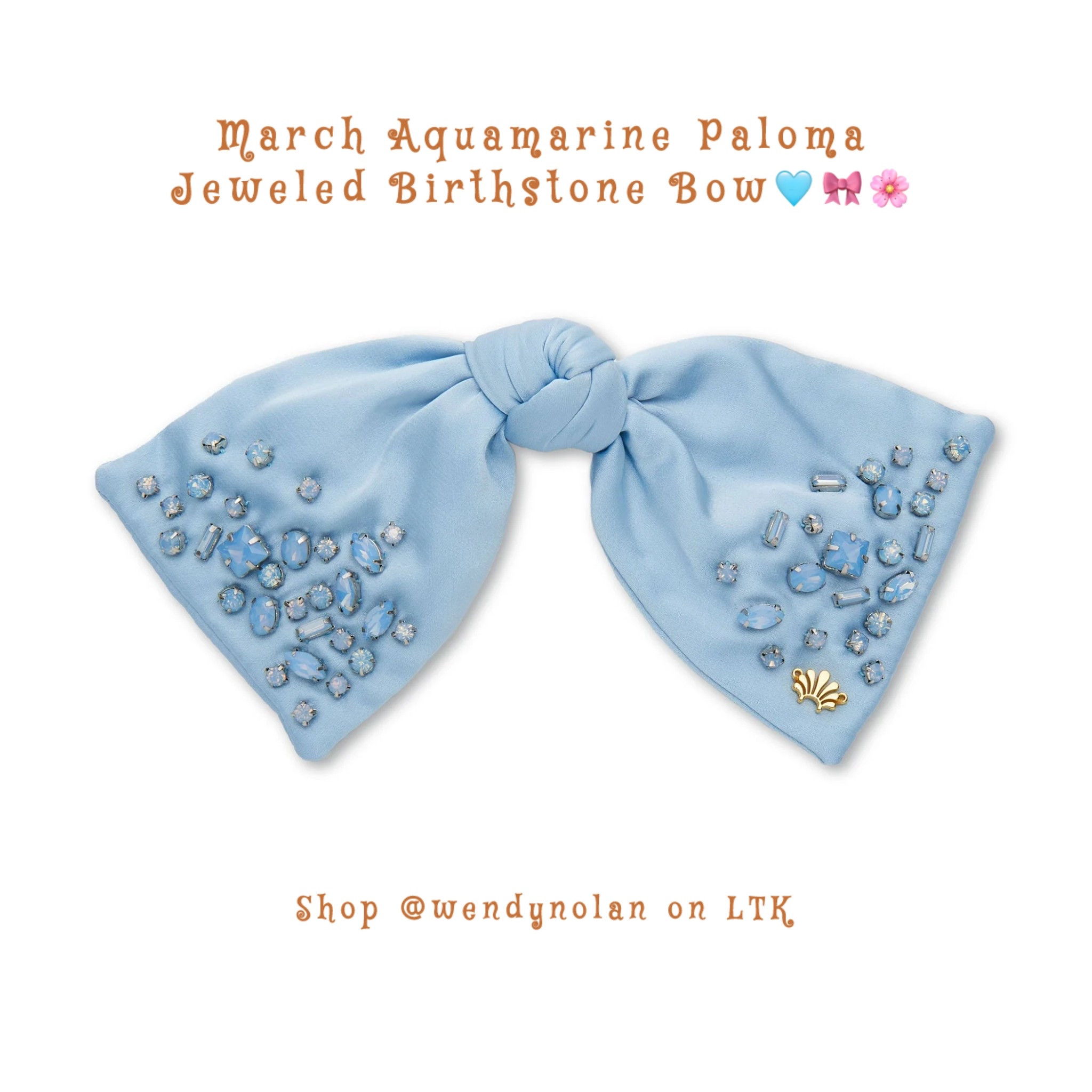 March Aquamarine Paloma Jeweled Birthstone Bow🩵🎀🌸  The perfect luxe barrette to accessorize hair when half up, or accent a pony tail.

#LTKFestival #LTKStyleTip #LTKU