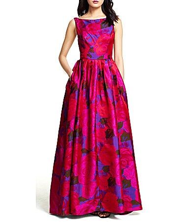 Adrianna Papell Sleeveless Floral Gown | Dillards Inc.