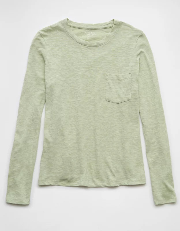 AE Long-Sleeve Pocket T-Shirt | American Eagle Outfitters (US & CA)