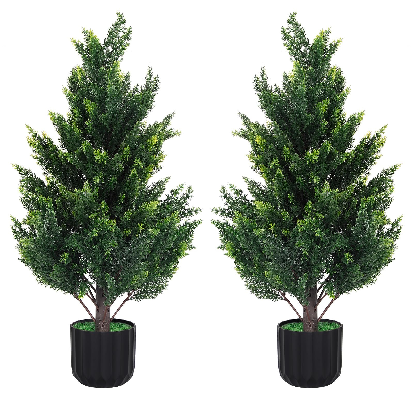 3Ft Artificial Cedar Topiary Trees,2 Pack Faux Pine Cypress Plants for Front Porch Decor,Realisti... | Amazon (CA)