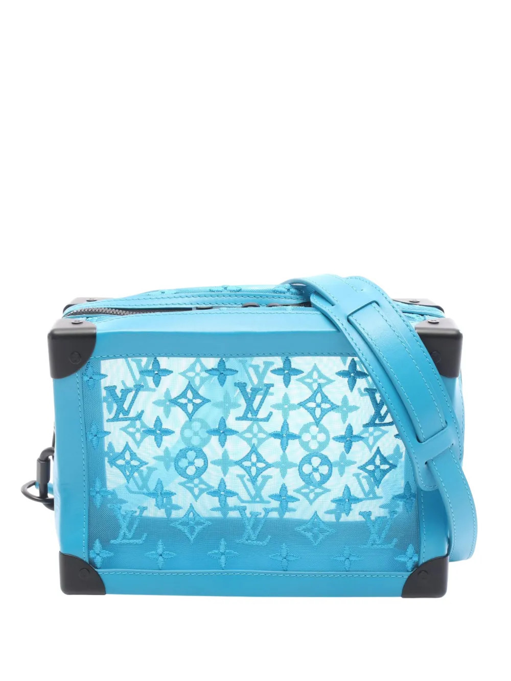 Louis Vuitton Pre-Owned 2020 Monogram Mesh Soft Trunk crossbody bag - Blue | Farfetch Global