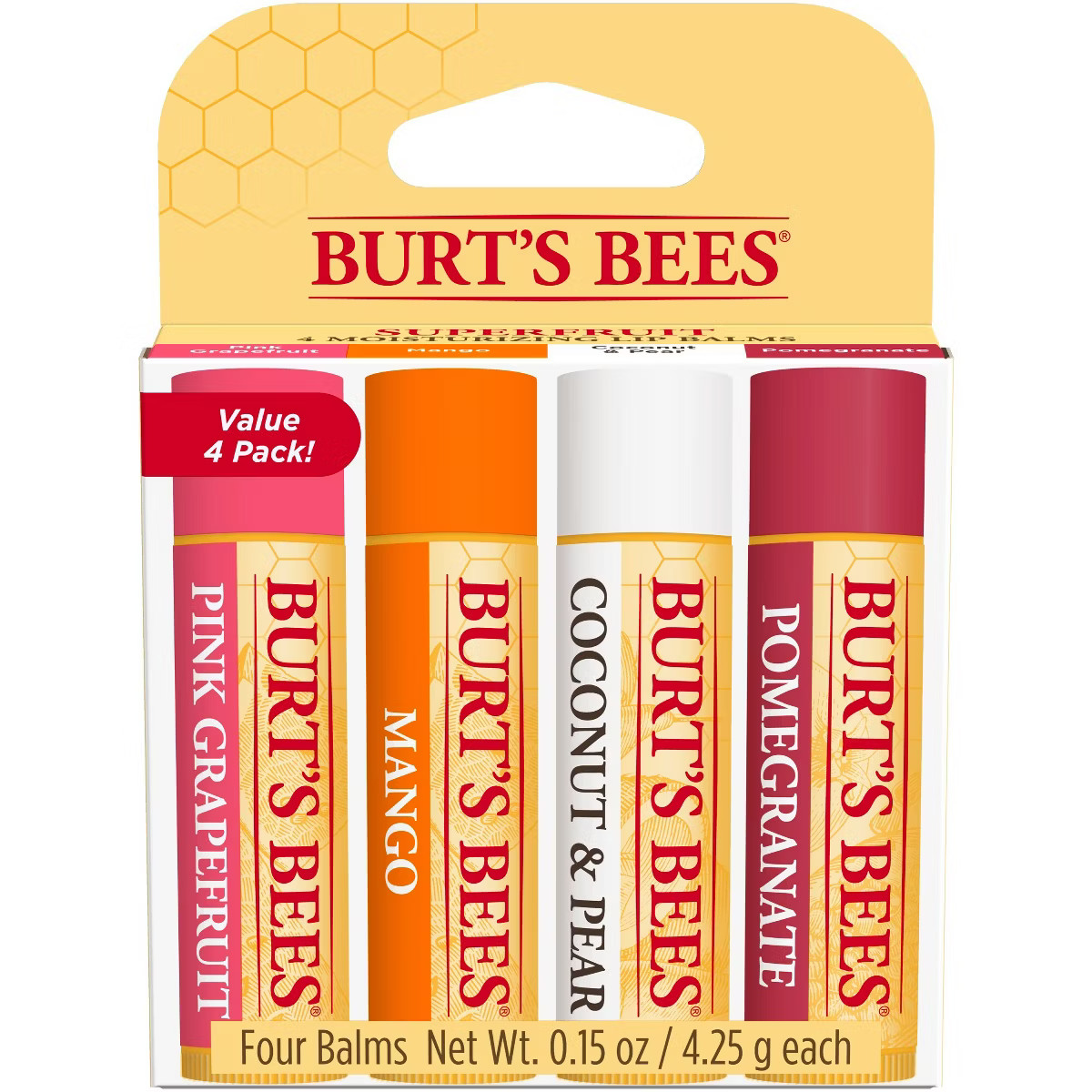 Burt's Bees Superfruit Lip Balm - 4ct | Target