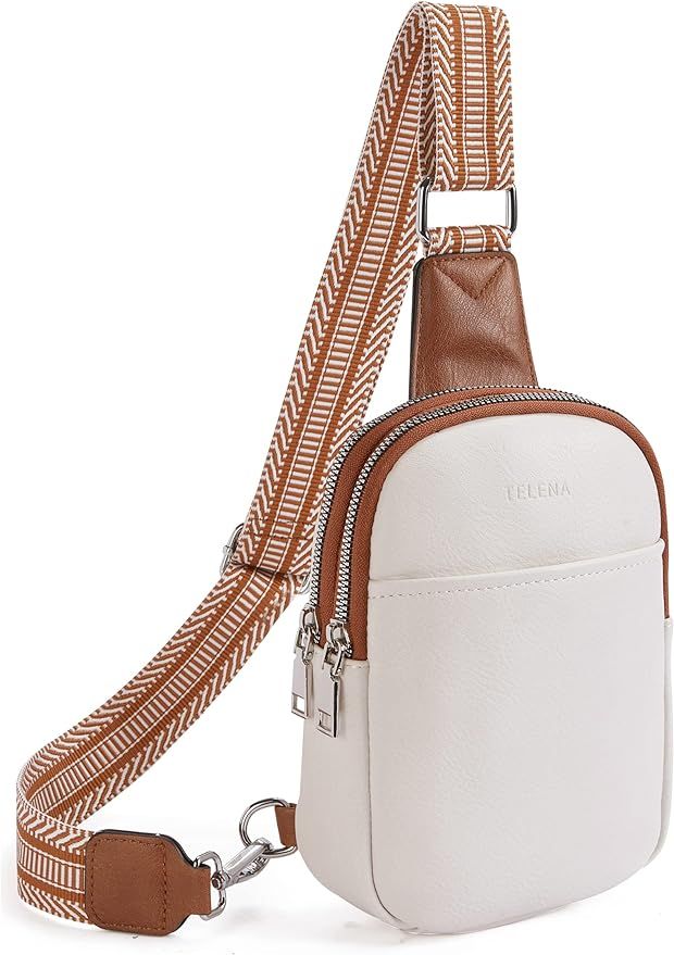 Telena Sling Bag for Women Vegan Leather Fanny Pack Crossbody Bags Chest Bag for Women | Amazon (US)